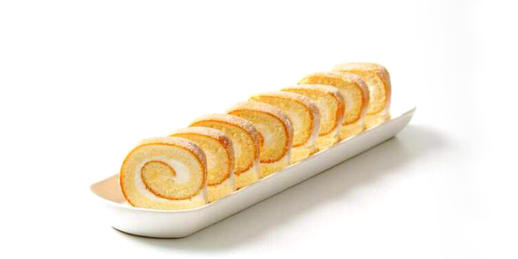 How is the effect of cutting Swiss rolls with an ultrasonic knife?